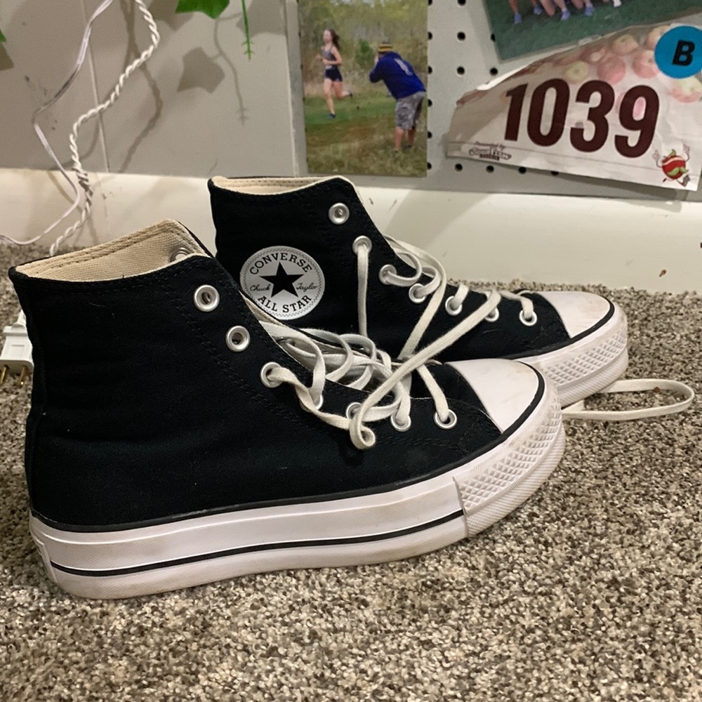 black platform converse, practically brand new, worn maybe once or twice